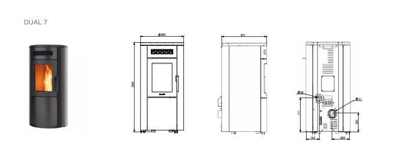 Ravelli - Poêle à Pellets - AIR - Dual 7 Glass