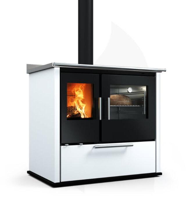 Cuisinière bois Olga 80 Blanc