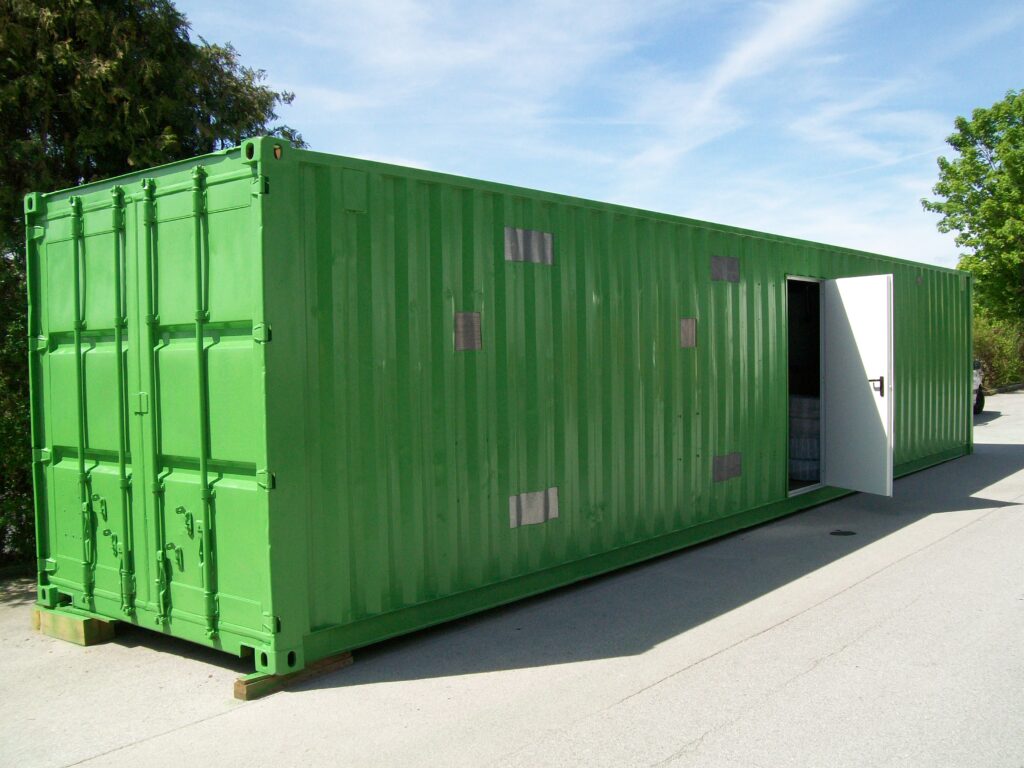 Chaudière biotech placée dans container